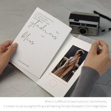 Load image into Gallery viewer, Monolike Paper Frame Photo Card Soft, White 5P SET - 4x6 Inch Picture Frame Note Card, Greeting cards, Assorted Happy Birthday, Thank you, Gift