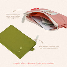 Load image into Gallery viewer, Monolike Happy and Lucky Card Case, Green - Small Nylon Pouch, Portable Keychain Coin Purse, Waterproof Card Sleeve, Compact Daily Organizer Case