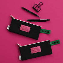 Load image into Gallery viewer, Monolike Afternoon Night and Day flat pen case, Black - Pencil Pouch, Portable Pencil Bag, Pencil Case, Office Pouch case