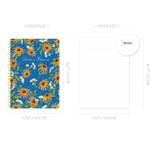 Load image into Gallery viewer, Monolike Olivia's Flowers A5 Line Spiral Notebook, Blue - Hardcover 5.83 x 8.27inch 128 Page
