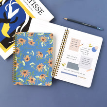 Load image into Gallery viewer, Monolike Olivia's Flowers A5 Line Spiral Notebook, Blue - Hardcover 5.83 x 8.27inch 128 Page