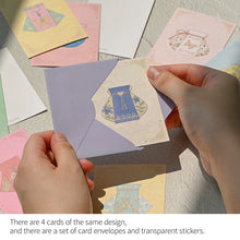 Load image into Gallery viewer, Monolike Day by Day Card, 103 Lucky Pouch - Mix 48 Mini Single cards, 24 envelopes Package