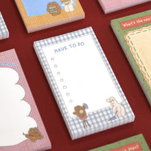 Load image into Gallery viewer, Monolike Memopad Unmatched Friends Series.1 4P SET - 4 Packs, 4 Different Designs, 80 Sheets Per Pad, Total 320 Sheets, Note pads, Writing pads, 80x148mm