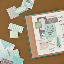 Load image into Gallery viewer, Monolike Mint Choco Sticker Pack (102pcs) - Aesthetic Scrapbooking Material, Writable Paper Sticker Set for Planners and Journals Decor