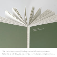 Load image into Gallery viewer, Monolike Archive 247 Solid PVC Handy Notebook, Olive - Exposed Binding, PVC cover, Academic, Journal, Diary, 160pages