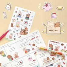 Load image into Gallery viewer, Monolike Happy & Lucky Littles Theme Sticker 6P Set - Aesthetic Removable Stickers for Journaling, Scrapbooking, Multicolor, Size: 4.33 x 5.51 inches