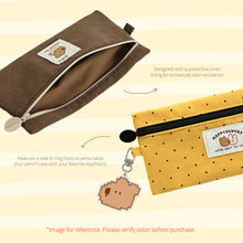 Load image into Gallery viewer, Monolike Happy and Lucky Candy Dot pen case, Ivory - Slim Corduroy Style Cotton Pen Pouch, Cute Aesthetic Pastel Stationery Organizer for Office