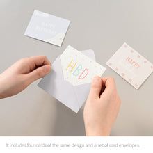 Load image into Gallery viewer, Monolike Day by Day Card, 107 Happy Birthday Sparkle - Mix 48 Mini Single cards, 24 envelopes Package