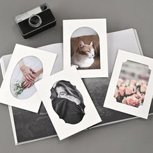 Load image into Gallery viewer, Monolike Paper Photo Frames 4x6 Inch Window, Antique 20 Pack - Cardboard Picture Frame Set with Various Window Shapes for Home Gallery Wall & Desktop Decor