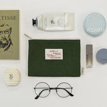 Load image into Gallery viewer, Monolike Archive 247 Faded Flat Pouch, Green - Makeup Bag, Cosmetic Bag, Travel Bag, Toiletry Bag, Organizer, Storage Bag