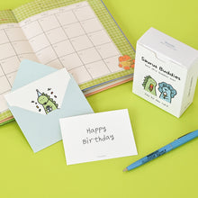 Load image into Gallery viewer, Monolike Day by Day Card, 125 Saurus Buddies - Mix 48 Mini Single cards, 24 envelopes Package