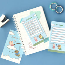 Load image into Gallery viewer, Monolike Memopad Happy and Lucky Littles Series.1 4P SET - 4 Packs, 4 Different Designs, 80 Sheets Per Pad, Total 320 Sheets, Note pads, Writing pads, 80x148mm