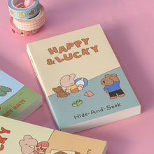 Load image into Gallery viewer, Monolike Happy and Lucky Littles Paperback Line Notebook - 01. Hide-and-seek_Design note, Mini note, Simple note, Notebook, 192 Pages, 4.13x6.69