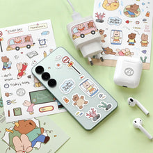 Load image into Gallery viewer, Monolike Happy & Lucky Littles Theme Sticker 6P Set - Aesthetic Removable Stickers for Journaling, Scrapbooking, Multicolor, Size: 4.33 x 5.51 inches