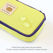 Load image into Gallery viewer, Monolike Unmatched Friends Standard pen case, Caramel - Water-Resistant Nylon Pencil Case, Large Capacity Pen Pouch, Aesthetic Stationery Organizer for Office