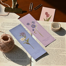 Load image into Gallery viewer, Monolike Olivia's Flowers Paper Bookmarks - 36-Pack, 9 Unique Designs, DIY Bookmark, Gift for Book Lovers