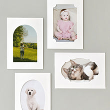 Load image into Gallery viewer, Monolike Paper Photo Frames 4x6 Inch Window, Oval 20 Pack - Cardboard Picture Frame Set with Various Window Shapes for Home Gallery Wall & Desktop Decor