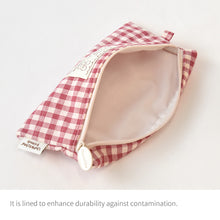 Load image into Gallery viewer, Monolike Unmatched Friends Fabric Check Pencil Case, Red - Pencil Pouch, Portable Pencil Bag, Pencil Case, Office Pouch case, Fabric, Cushion, Soft, Pastel
