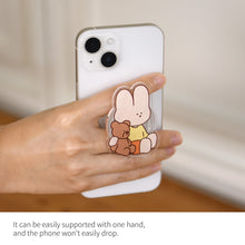 Load image into Gallery viewer, Monolike Happy and Lucky Littles Smart-tok Happy with teddy_cell phone grip,cell phone accessory,phone grip,phone grip holder