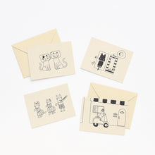 Load image into Gallery viewer, Monolike Day by Day Card, 110 Monocat - Mix 48 Mini Single cards, 24 envelopes Package