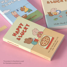 Load image into Gallery viewer, Monolike Happy and Lucky Littles Paperback Line Notebook - 02. Love pizza_Design note, Mini note, Simple note, Notebook, 192 Pages, 4.13x6.69