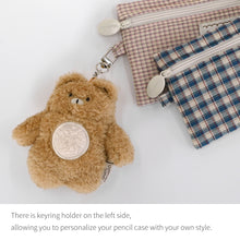 Load image into Gallery viewer, Monolike Unmatched Friends Fabric Check Pencil Case Series. 2, Vintage blue - Pencil Pouch, Portable Pencil Bag, Pencil Case, Office Pouch case, Cushion, Soft, Vintage