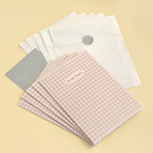 Load image into Gallery viewer, Monolike Paper Frame Photo Card Pattern, Check 5P SET - 4x6 Inch Picture Frame Note Card, Greeting cards, Assorted Happy Birthday, Thank you, Gift