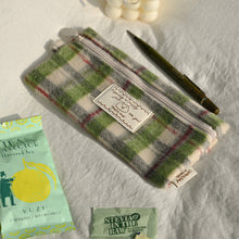 Load image into Gallery viewer, Monolike Unmatched Friends Old Check Pencil Case, Green - Pencil Pouch, Portable Pencil Bag, Pencil Case, Office Pouch case, Cushion, Soft, Vintage