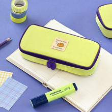 Load image into Gallery viewer, Monolike Unmatched Friends Standard pen case, Lime - Water-Resistant Nylon Pencil Case, Large Capacity Pen Pouch, Aesthetic Stationery Organizer for Office
