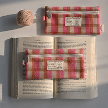 Load image into Gallery viewer, Monolike Unmatched Friends Old Check Pencil Case, Hot Pink - Pencil Pouch, Portable Pencil Bag, Pencil Case, Office Pouch case, Cushion, Soft, Vintage