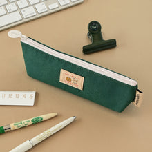 Load image into Gallery viewer, Monolike Unmatched Friends Canoe Pencil Case, Green - Slim Stationery Pouch, Lightweight Pen Organizer, Portable Pencil Bag for Everyday Use