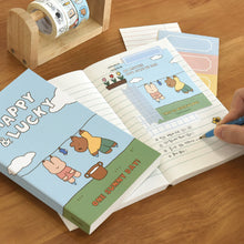 Load image into Gallery viewer, Monolike Happy and Lucky Littles Paperback Line Notebook - 03. Laundry_Design note, Mini note, Simple note, Notebook, 192 Pages, 4.13x6.69
