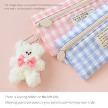 Load image into Gallery viewer, Monolike Unmatched Friends Fabric Check Pencil Case, Red - Pencil Pouch, Portable Pencil Bag, Pencil Case, Office Pouch case, Fabric, Cushion, Soft, Pastel