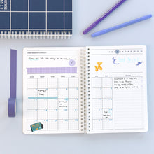 Load image into Gallery viewer, Monolike Checkers 4 Month Study Planner, Red Line - Academic Planner, Weekly & Monthly Planner, Study plan