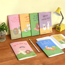 Load image into Gallery viewer, Monolike A5 Unmatched Friends Line Notebook 6P SET - Line note, Academic note, a portable note, 148x210mm, 48pages