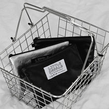 Load image into Gallery viewer, Monolike Little Doodle Flat Pouch, Black - Makeup Bag, Cosmetic Bag, Travel Bag, Toiletry Bag, Organizer, Storage Bag