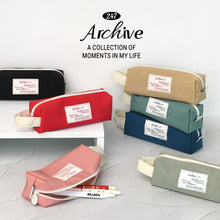 Load image into Gallery viewer, Monolike Archive Block Pen Case, Sand beige - Pencil Pouch, Portable Pencil Bag, Pencil Case, Office Pouch case