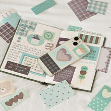 Load image into Gallery viewer, Monolike Mint Choco Sticker Pack (102pcs) - Aesthetic Scrapbooking Material, Writable Paper Sticker Set for Planners and Journals Decor