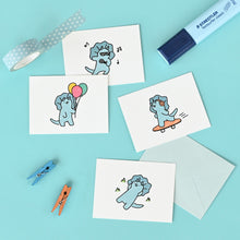 Load image into Gallery viewer, Monolike Day by Day Card, 125 Saurus Buddies - Mix 48 Mini Single cards, 24 envelopes Package