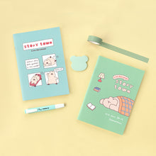 Load image into Gallery viewer, Monolike A5 Story town Afternoon Notebook 6P A SET - Line note, Academic note, a portable note, 148x210mm, 48pages