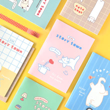 Load image into Gallery viewer, Monolike A5 Story town Afternoon Notebook 6P A SET - Line note, Academic note, a portable note, 148x210mm, 48pages