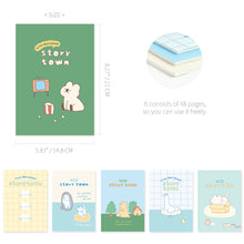 Load image into Gallery viewer, Monolike A5 Story town Afternoon Notebook 6P B SET - Line note, Academic note, a portable note, 148x210mm, 48pages