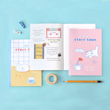 Load image into Gallery viewer, Monolike A5 Story town Afternoon Notebook 6P B SET - Line note, Academic note, a portable note, 148x210mm, 48pages