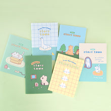 Load image into Gallery viewer, Monolike A5 Story town Afternoon Notebook 6P B SET - Line note, Academic note, a portable note, 148x210mm, 48pages