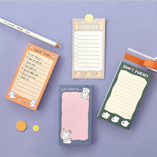 Load image into Gallery viewer, Monolike Memopad Happy and Lucky Petit Petit A SET - 4 Packs, 4 Different Designs, 80 Sheets Per Pad, Total 320 Sheets, Note pads, Writing pads, 80x148mm