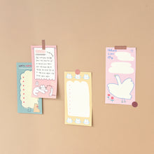 Load image into Gallery viewer, Monolike Memopad Storytown Afternoon A SET - 4 Packs, 4 Different Designs, 80 Sheets Per Pad, Total 320 Sheets, Note pads, Writing pads, 80x148mm