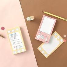 Load image into Gallery viewer, Monolike Memopad Storytown Afternoon A SET - 4 Packs, 4 Different Designs, 80 Sheets Per Pad, Total 320 Sheets, Note pads, Writing pads, 80x148mm