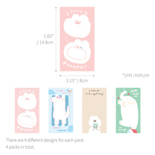 Load image into Gallery viewer, Monolike Memopad Storytown Afternoon B SET - 4 Packs, 4 Different Designs, 80 Sheets Per Pad, Total 320 Sheets, Note pads, Writing pads, 80x148mm