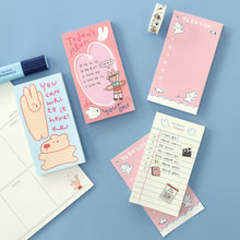 Load image into Gallery viewer, Monolike Memopad Happy and Lucky Petit Petit B SET - 4 Packs, 4 Different Designs, 80 Sheets Per Pad, Total 320 Sheets, Note pads, Writing pads, 80x148mm
