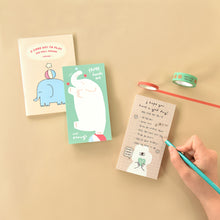 Load image into Gallery viewer, Monolike Memopad Storytown Afternoon B SET - 4 Packs, 4 Different Designs, 80 Sheets Per Pad, Total 320 Sheets, Note pads, Writing pads, 80x148mm